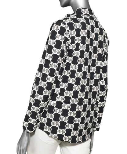 Lulu-B High Neck Zip Pull-Over- White/Black/Stone . Style: SPX0632P MDBW Back