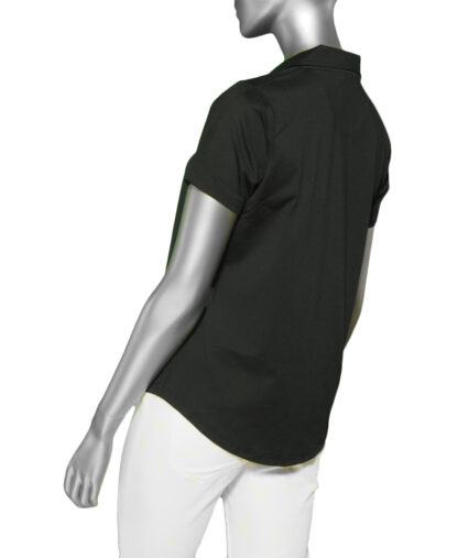 Lulu-B Short Sleeve Collar Top- Black .  Style: SPX5296S Black Back