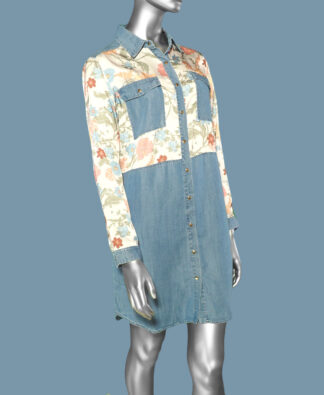 Tribal Mixed Media Shirt Dress- TideBlue . Tribal Style: 5445O-4954-3066