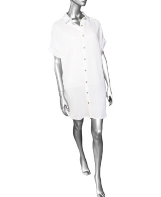 Tribal Dolman Sleeve Shirt Dress- White . Tribal Style: 1656O-4555-0001