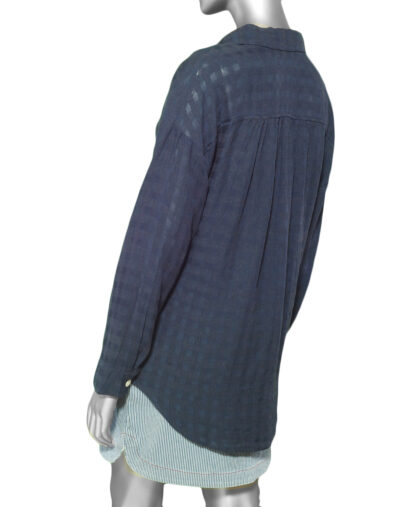 Tribal Button Front Blouse- Jet Blue .  Tribal Style: 1753O-3887-3068 Back
