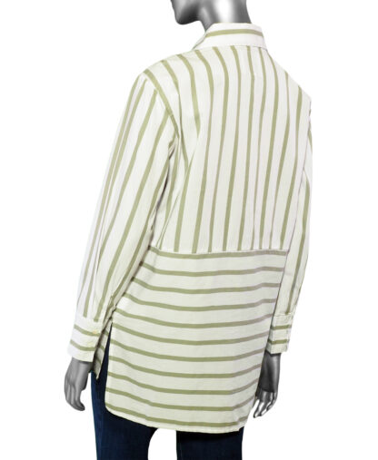 Tribal Button Front Shirt- Dried Sage . Tribal Style: 1832O-3747-3049 Back
