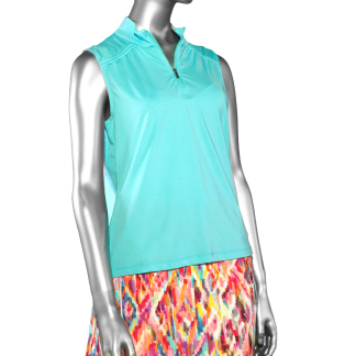 Tribal Sport Zip Mock Top- Laguna . Tribal Style: 1791O-3506-1762