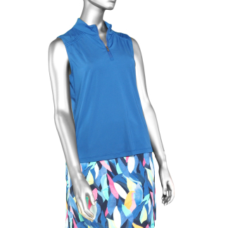 Tribal Sport Zip Mock Top- Cobalt .  Tribal Style: 1791O-3506-1504