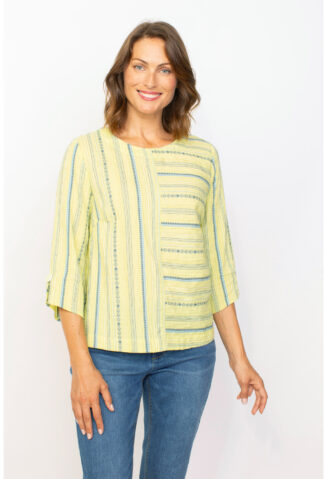 Habitat Coastal Boho Button Back Pullover- Aloe