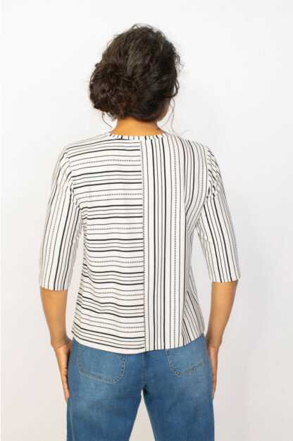 Habitat City Stripe Elbow Sleeve Tee- Ash . Habitat Style: 55121 Ash Back