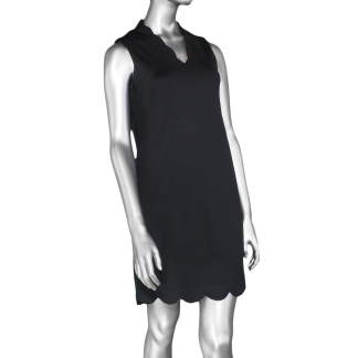 Lulu-B Scallop Neckline & Hem Dress- Black . Lulu-B Style: SPX4578S BLK