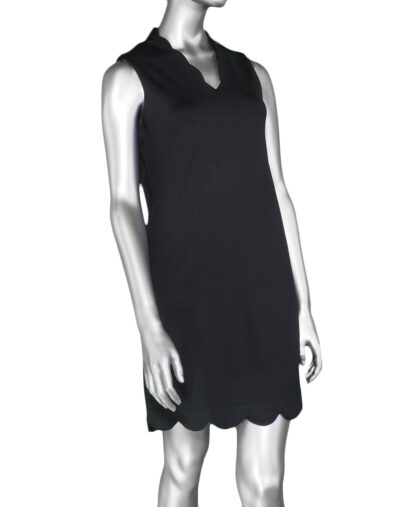 Lulu-B Scallop Neckline & Hem Dress- Black . Lulu-B Style: SPX4578S BLK