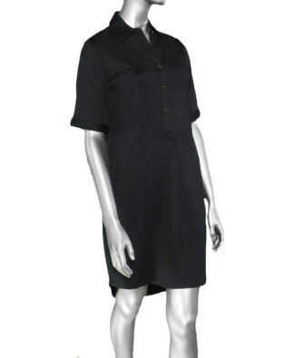 Lulu-B Collar Button Down Dress- Black . Style: SPX4558 Black