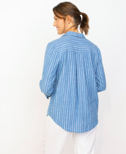 Habitat Linen Stretch Patch Pocket Shirt- Twilight . Habitat Style: 42527 Twilight Back
