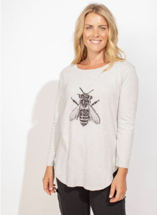 Escape Hi-Lo Bee Tee Shirt- Dune . Escape Style: 44404 DUN