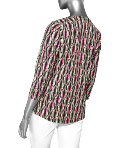 Lulu-B V-Neck Top- Black & Pink - Image 2