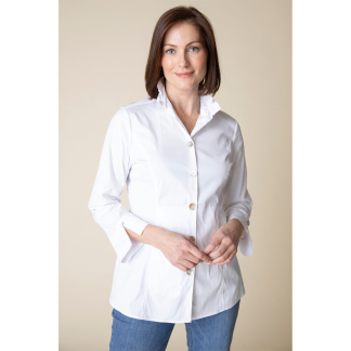 Habitat Sculpted Collar Tunic- White . Habitat Style: 15060 WHT.