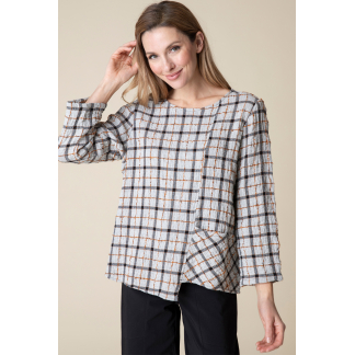 Habitat Windowpane Mixed Pullover- Winter White . Habitat Style: 75910 WWH