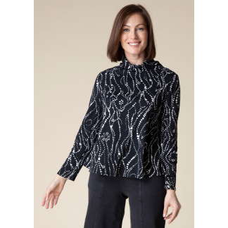 Habitat Wavy Dot Turtleneck- Black . Habitat Style: 16803 BLK