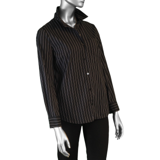 Liverpool Classic Fit Poplin Shirt- Black/White Pinstripe . Liverpool Style: LM8C95G52 BWP