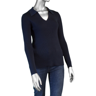 Liverpool V-neck Collared Sweater- Dark Navy . Liverpool Style: LM8D41SK39 DKNVY