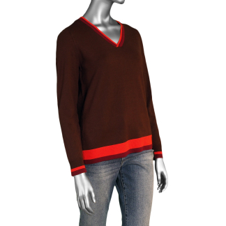 Liverpool V-Neck Sweater- Retro Brown Multi . Liverpool Style: LM8D54SK29 R8M