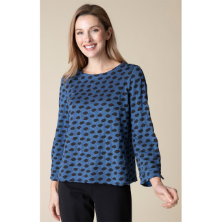 Habitat Textured Dot Boatneck Top- Sapphire . Habitat Style: 37220 SAP