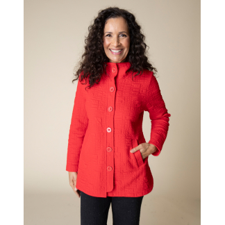Habitat Box Quilt Shirttail Jacket- Apple . Habitat Style: 53315 APP