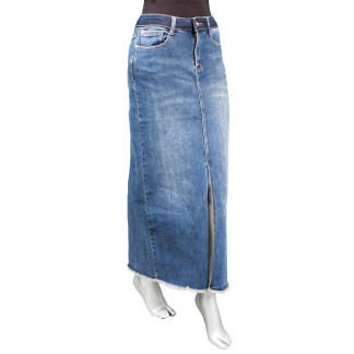 Tribal Long Maxi Skirt- Soft Indigo .  Tribal Style: 5598O-4904-2065