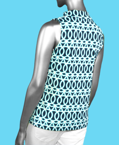 Lulu-B Zip Top - Navy & Turquoise - Image 2