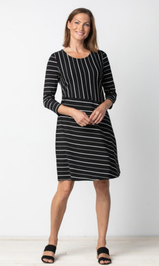 Habitat Savannah Stripe Swing Dress- Black