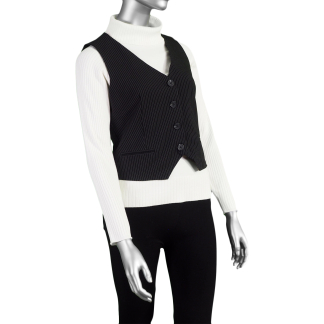 Tribal Lined Button Front Vest- Black . Tribal Style: 1996O-3989-0002 .