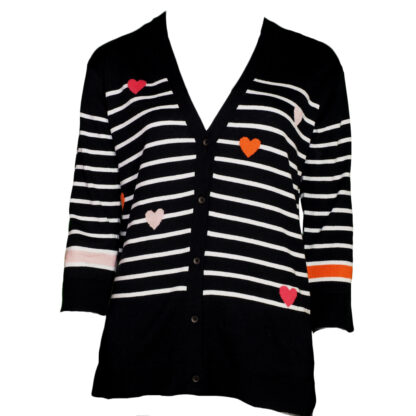 FOIL Women's Heart on the Line Cardigan- Navy