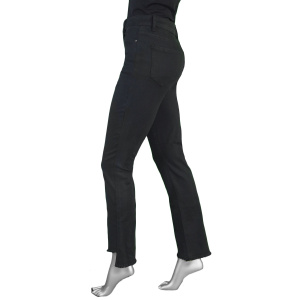 Charlie B Asymmetrical Bootcut Hem Pant- Black . Charlie B Style: C5429RR-618A-001 Side