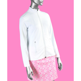Lulu-B Zip Up Jacket- White . Style: SPX7418 WHT.