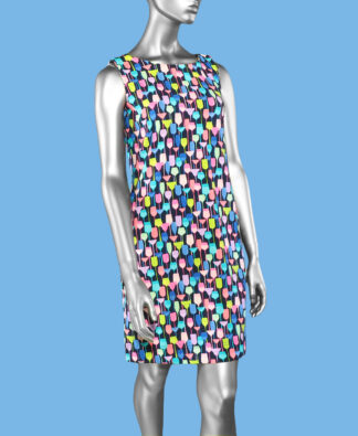 Lulu-B Sleeveless Travel Dress- Wine Glass on Navy