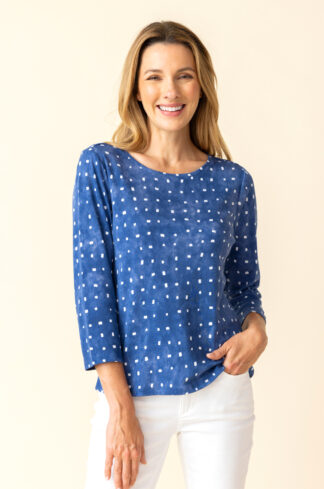 Habitat Cozy Rib Tile Everyday Tee- Indigo . Habitat Style: 16110 Indigo