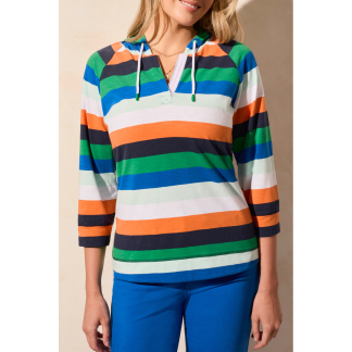 Tribal 3/4 Sleeve Raglan Hoodie- Tangelo . Tribal Style: 1642O-3241-0893