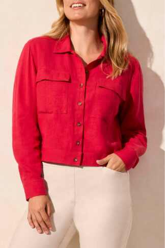 Tribal Button Front Jacket- Cherry . Tribal Style: 2152O-4525-1150