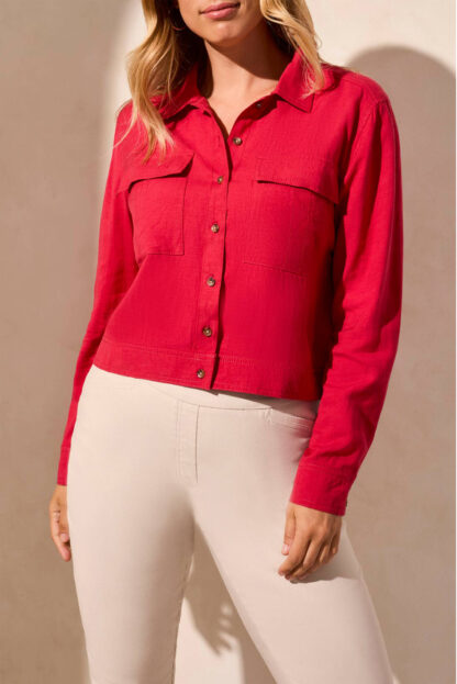 Tribal Button Front Jacket- Cherry . Tribal Style: 2152O-4525-1150 Side