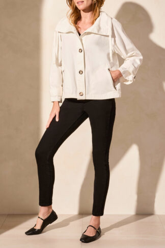 Tribal Button Front Coat- White . Tribal Style: 2179O-8174-0001
