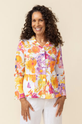 Habitat Crinkle Cotton Flounce Jacket- Multi . Habitat Style: 41245 Multi