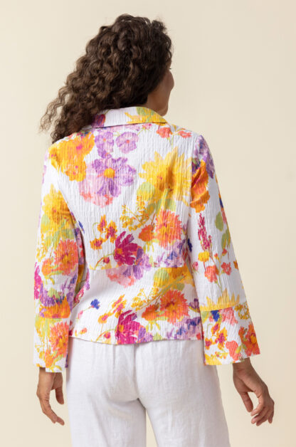 Habitat Crinkle Cotton Flounce Jacket- Multi . Habitat Style: 41245 Multi Back