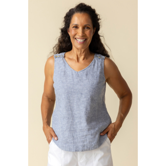Habitat Linen Solid Freshen Up Tank- Indigo. Habitat Style: 41502 Indigo