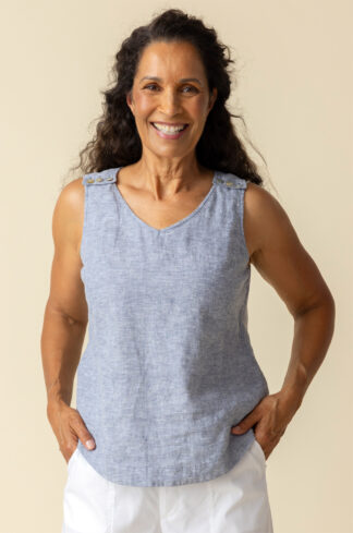 Habitat Linen Solid Freshen Up Tank- Indigo. Habitat Style: 41502 Indigo
