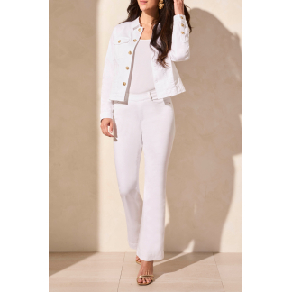 Tribal Audrey Pull-On Flare Jean- White .  Tribal Style: 5562O-2020W-0001