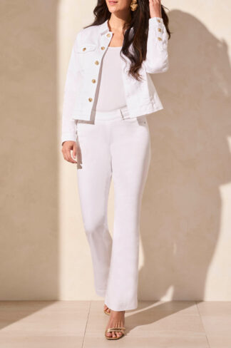 Tribal Audrey Pull-On Flare Jean- White .  Tribal Style: 5562O-2020W-0001