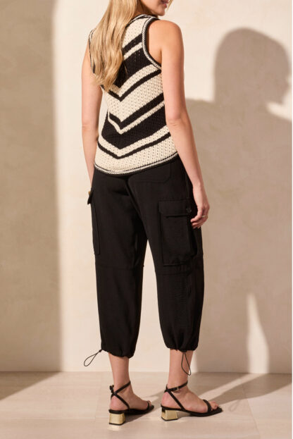 Tribal Crew Neck Racer Back Sweater- Black . Tribal Style: 5711O-576-0002 r