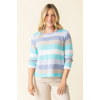 Habitat Seaside Stripe Pullover Sweater- Hydrangea . Habitat Style: 83786 Hydrangea . 