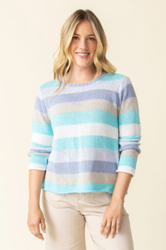 Habitat Seaside Stripe Pullover Sweater- Hydrangea . Habitat Style: 83786 Hydrangea . 