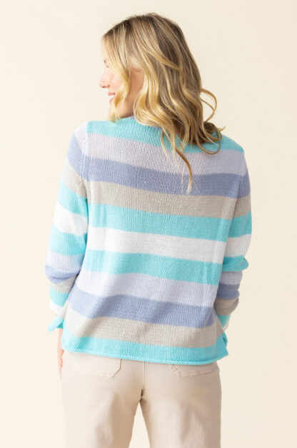 Habitat Seaside Stripe Pullover Sweater- Hydrangea . Habitat Style: 83786 Hydrangea .  Back