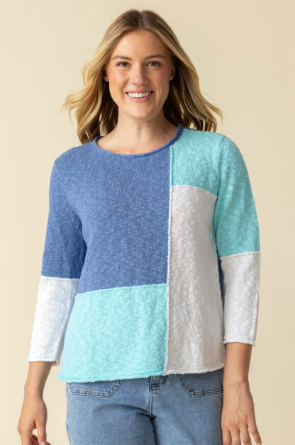 Habitat Yin Yang Color Block Sweater- Dusk . Habitat Style: 89514