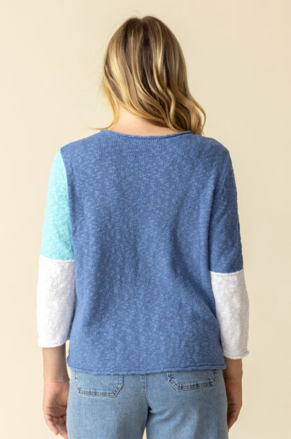 Habitat Yin Yang Color Block Sweater- Dusk . Habitat Style: 89514 Back