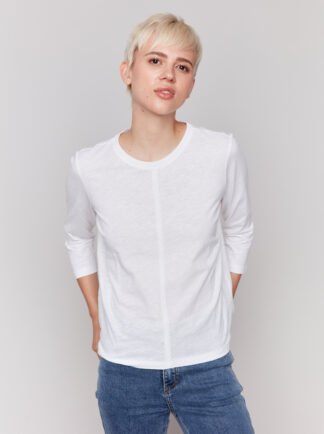 Charlie B- Organic Cotton Tee- White . Charlie B Style: C1293ZPK-463B-002